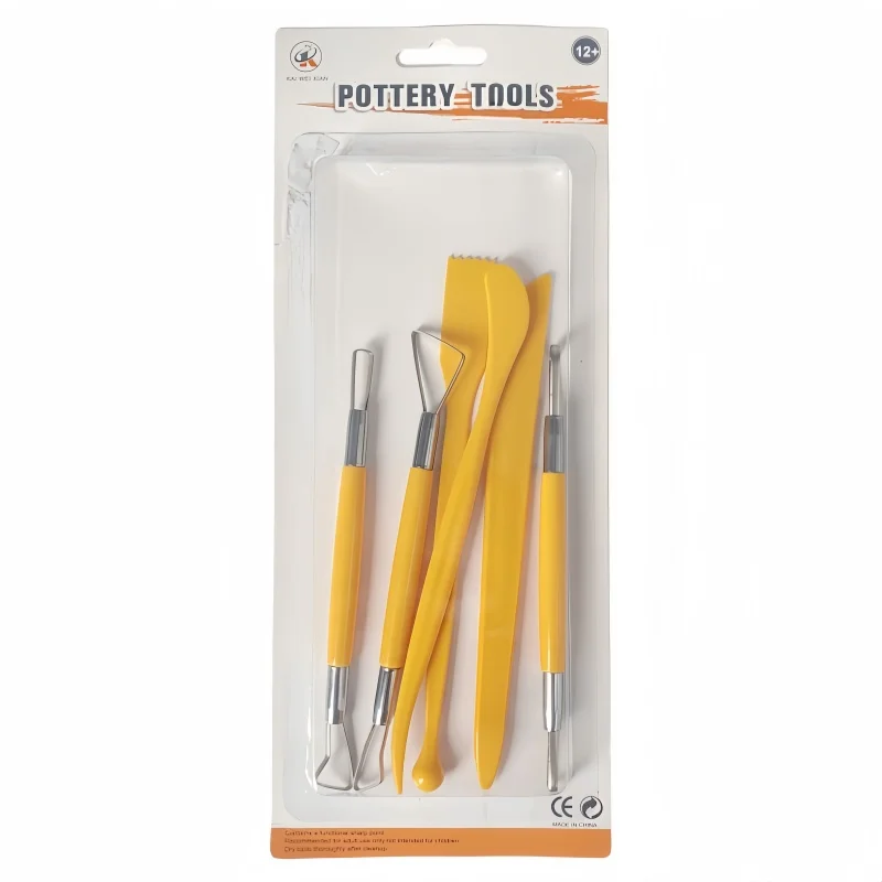 Pottery tools 6 plastic carving knives clay diy art scraper modeling tools set