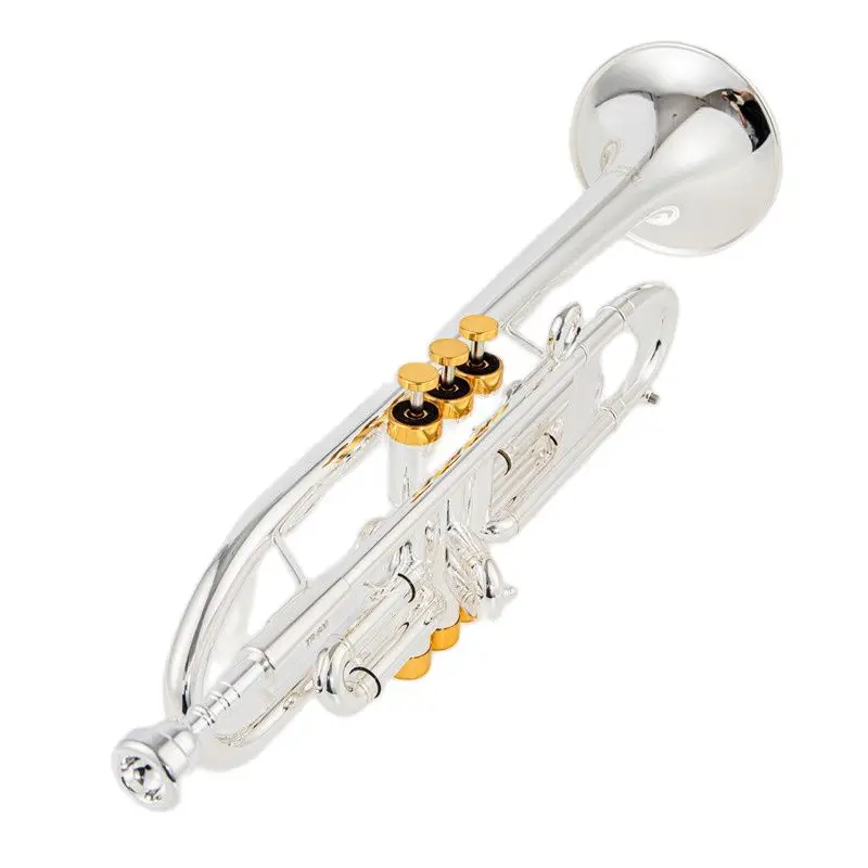 

Hot Sell Stradivarius Bb Trumpet TR600 silver plated musical instrument New Trumpet mouthpiece professional grade