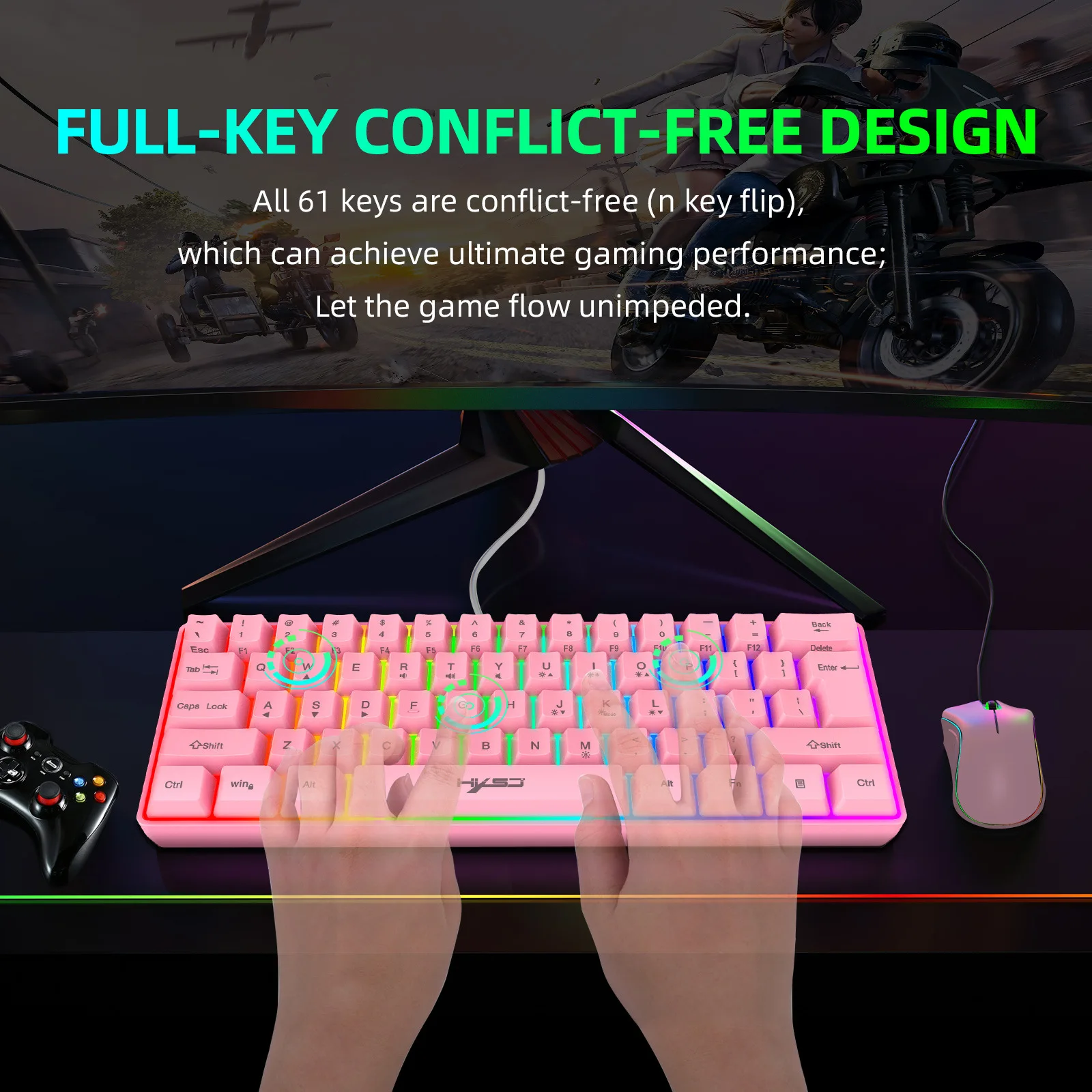Gaming Keyboard And Mouse Combo Compact Mechanical Set_voghion.com