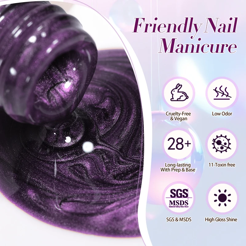 Nail Gel Polish 10ml Purple Water Light Cat Magnetic Gel Polish Soak Off UV LED Varnish for Manicure Design
