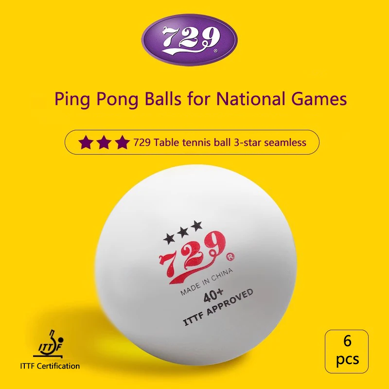 Description Picture 3 of itemSeamless Table Tennis Balls, Friendship 3-Star, 40 + ABS Plastic, ITTF Approved, Ping Pong Balls for National Games, 729