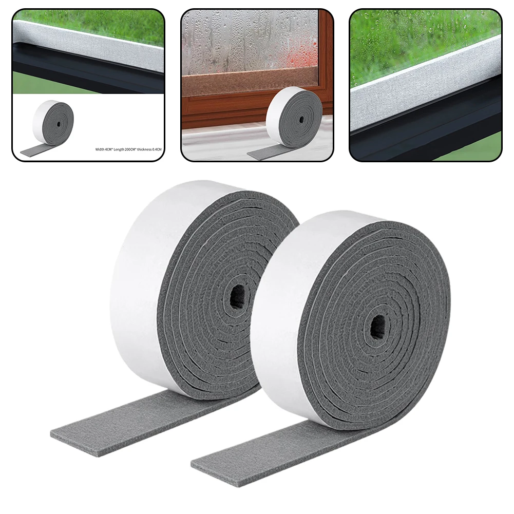 Non-woven Fabrics Door Window Seal Strip Anti-condensation Strips Water Absorption 2M 4 MM Reusable 2pcs Household Tools Tapes