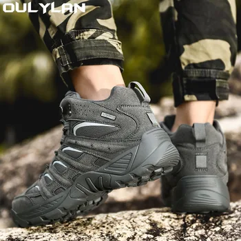 Oulylan 2024 Tactical Boots Men Breathable Military Shoes Combat Ankle Leather Army Boots For Men Outdoor Hunting Sneaker 1