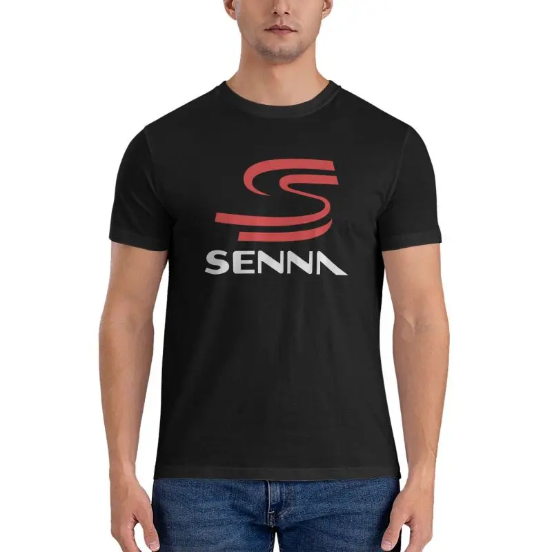 Ayrton Senna Graphic Print Casual Cotton Tee - Men's Streetwear Summer Short Sleeve Top