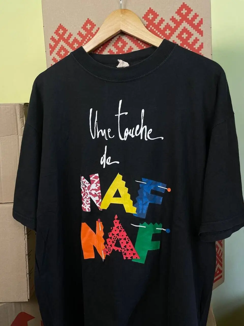 Une Touche De Naf Naf Taglia L T-Shirt Vintage, Tee 1990'S