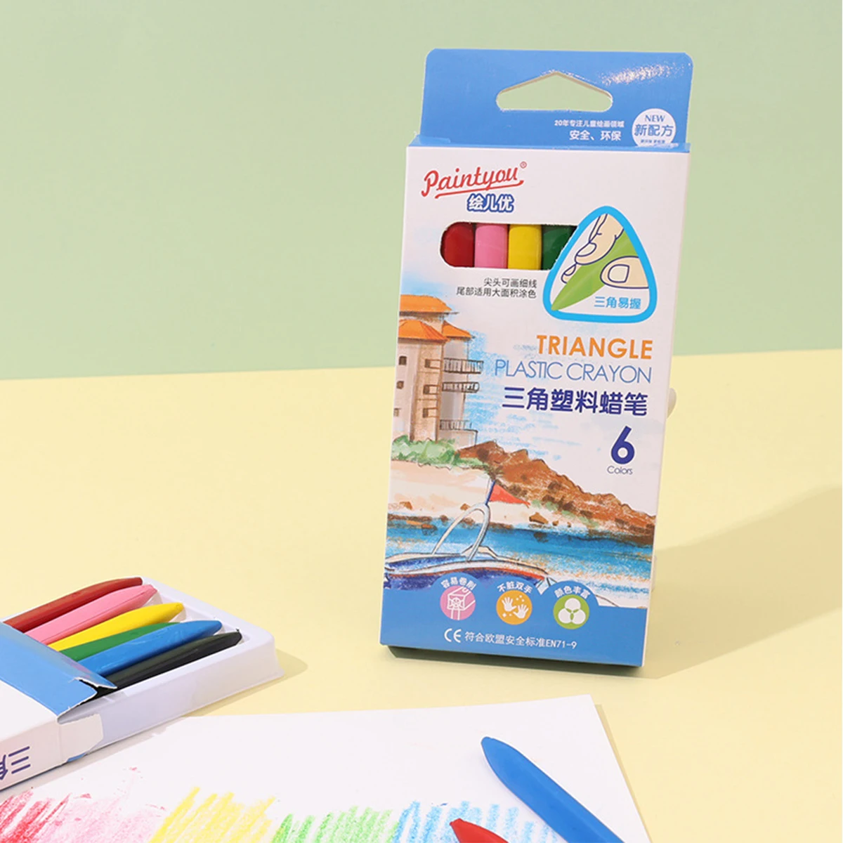 Vibrant Washable & Erasable Non-Dirty Hand Crayons for Kids - Perfect for School and Art Supplies