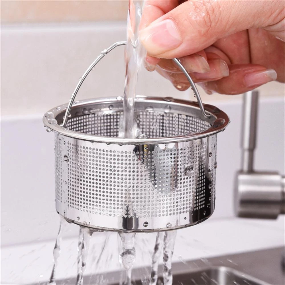 Stainless Steel Kitchen Sink Strainer Basin Sink Drain Filter Basket With Handle Filters Kitchen