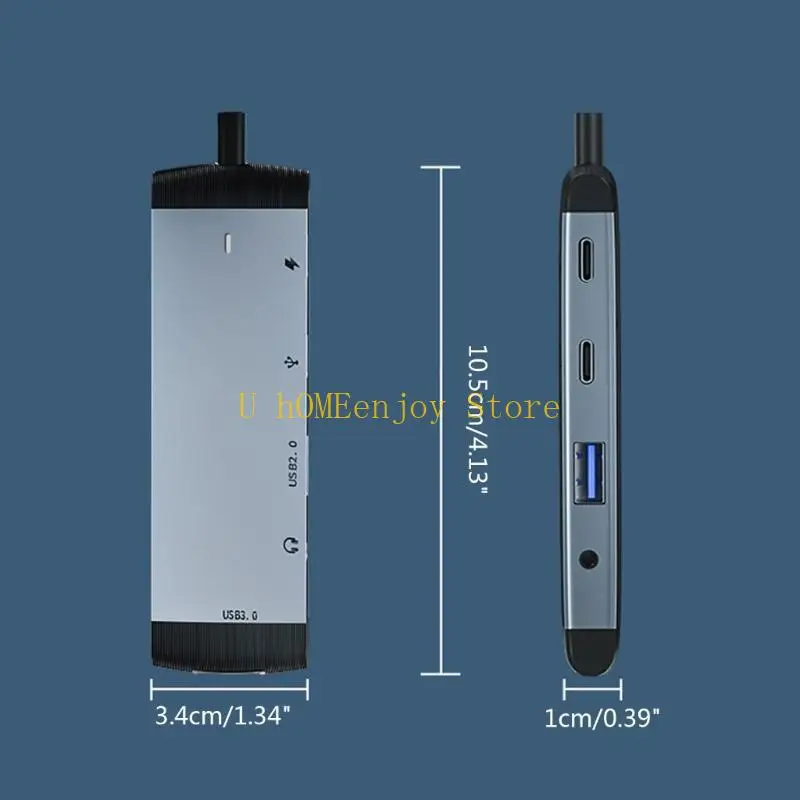 B0KF 5-in-1 유형 C 초고속 도킹 스테이션 USB USB 2.0/3.5mm 60W PD 충전 PC 노트북용 다중 데이터 전송 허브