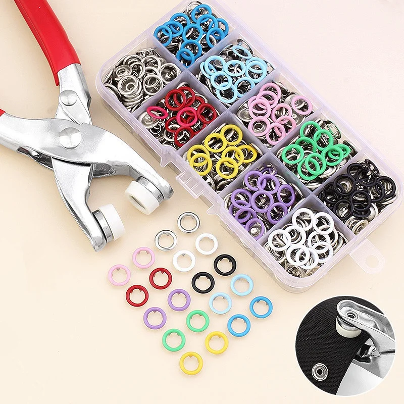 400/800PCS Plier Tool Colored Metal Buttons Snap Sewing Button Thickened Snap Fastener Kit DIY Craft Supplies Bag Clothes