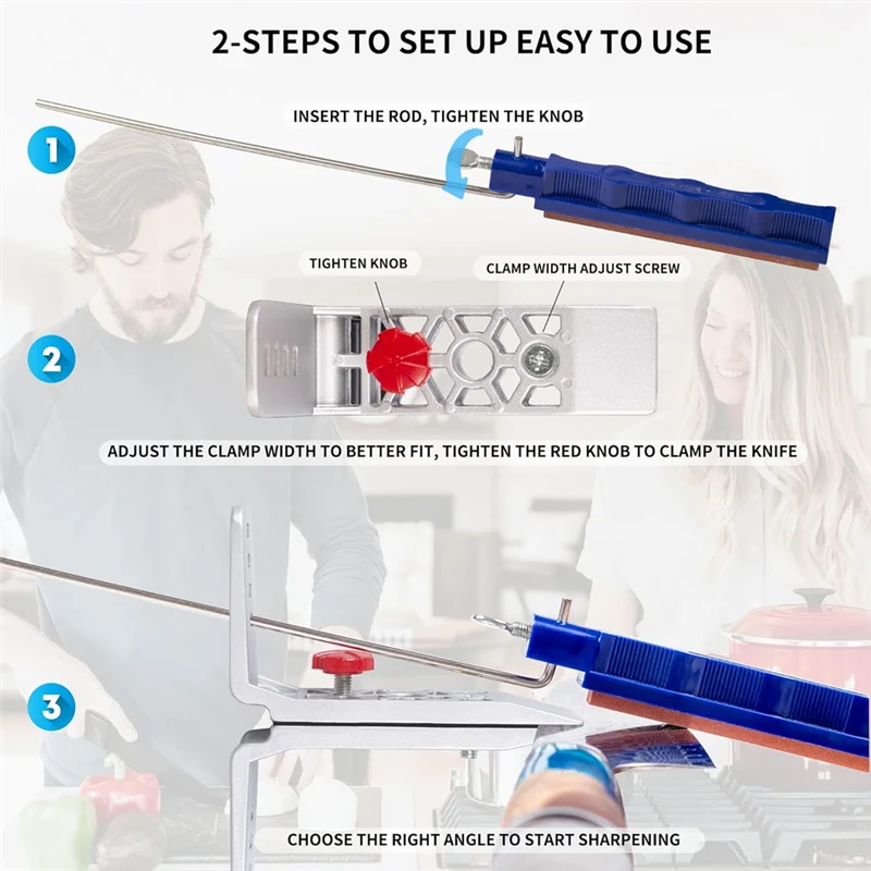 B84B-Knife Sharpening System,Professional Knife Sharpener With Controlled Angle,Knife Sharpener Professional With 5 Whetstone