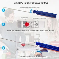 Professional Knife Sharpening System with Controlled Angle and 5 Whetstones (Photo Color)