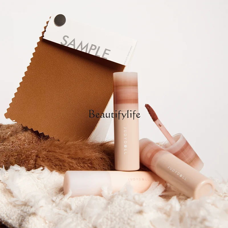 

Lip Mud Small Milk Blocks Mud Matte Autumn and Winter Light Pink Lipstick Maillard