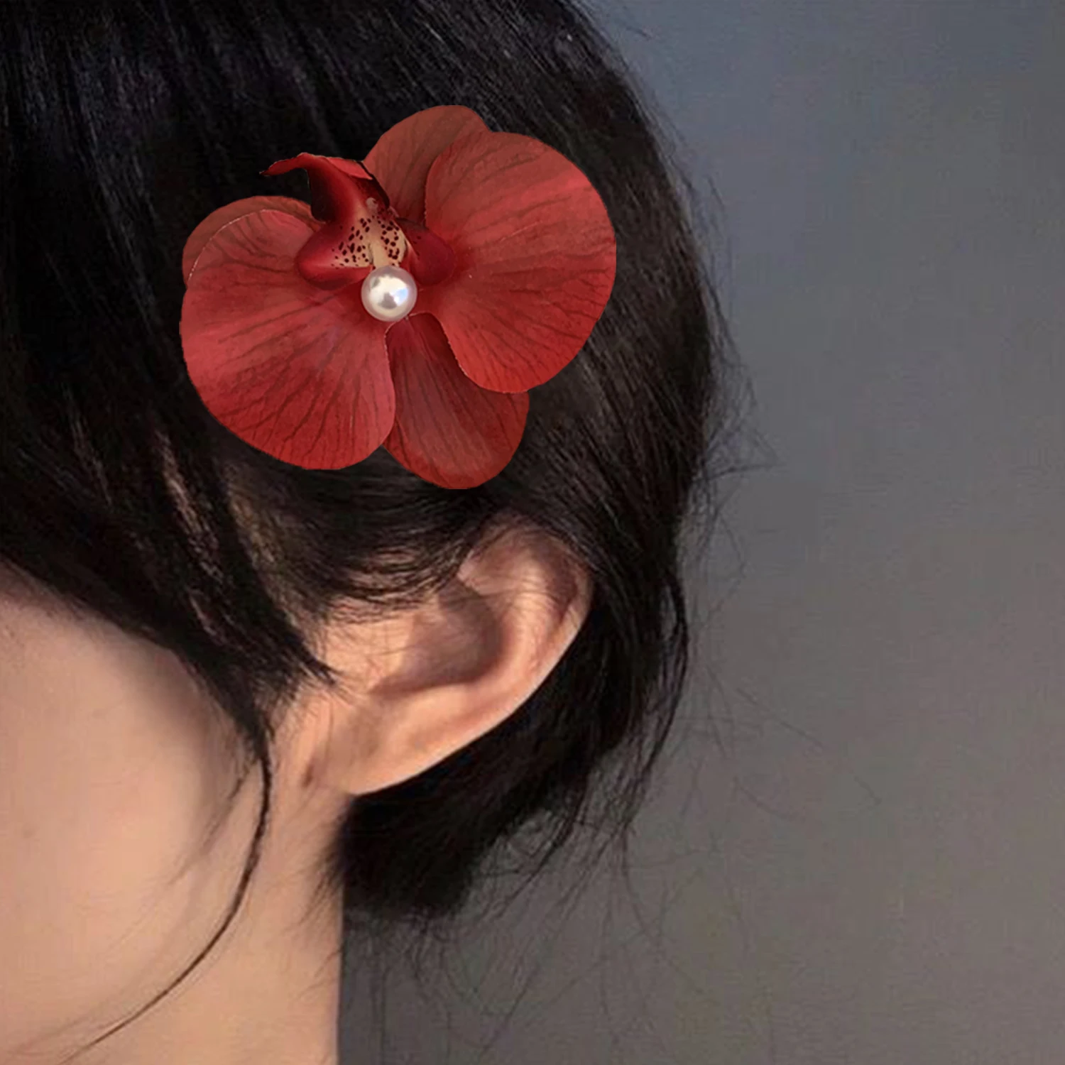 Haarschmuck Blume Haars pange Haarschmuck rosa Orchidee Orchidee Haarnadel Seite Haars pangen Kopfschmuck Böhmen Haars pangen – Detail 2