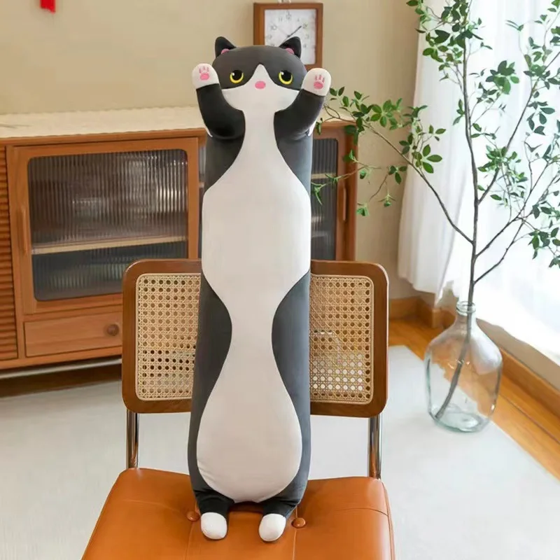 thumbnail image 1 of Baby Long Cat Plush Toy Adult Soft Stuffed Kitten Pillow Kids Children Sleeping Pillow Home Decor, 1 of 5