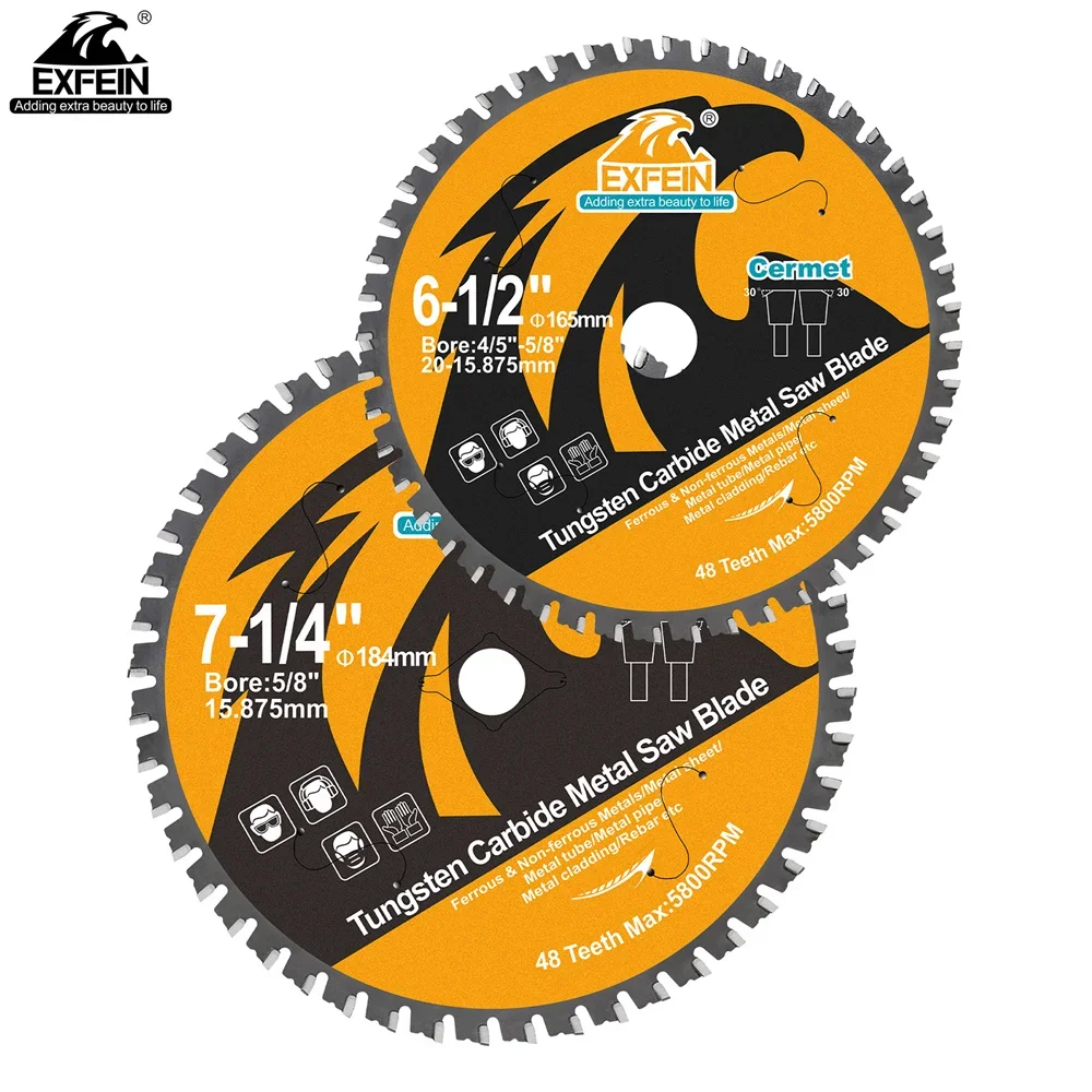 EXFEIN Metall-Kreissägeblatt Keramik-Hartmetall-Sägeblatt für Metallplatten Metallrohre Armierungsstäbe