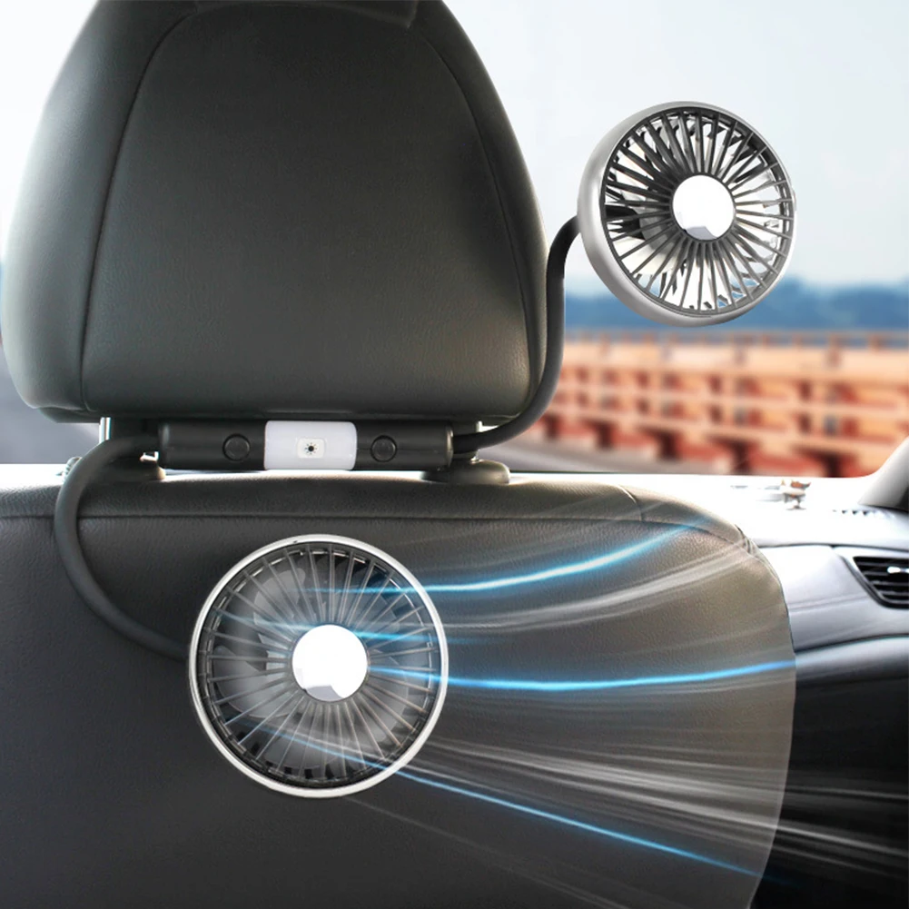 

Car Flash F310 Car Double Head Light With Soft Tube Seat Fan Creative Practical Car Interior Multi Angle Car Use