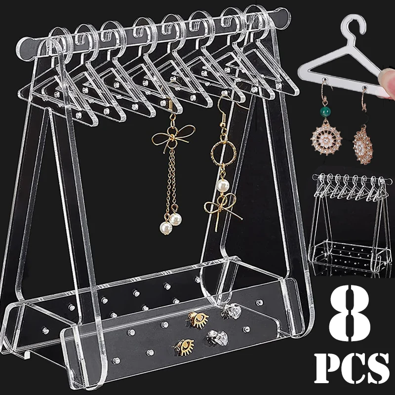 

Creative Earring Display Stand Coat Hanger Rack Style Necklace Jewelry Storage Show Case Hook Gift for Girls Women Desktop Decor