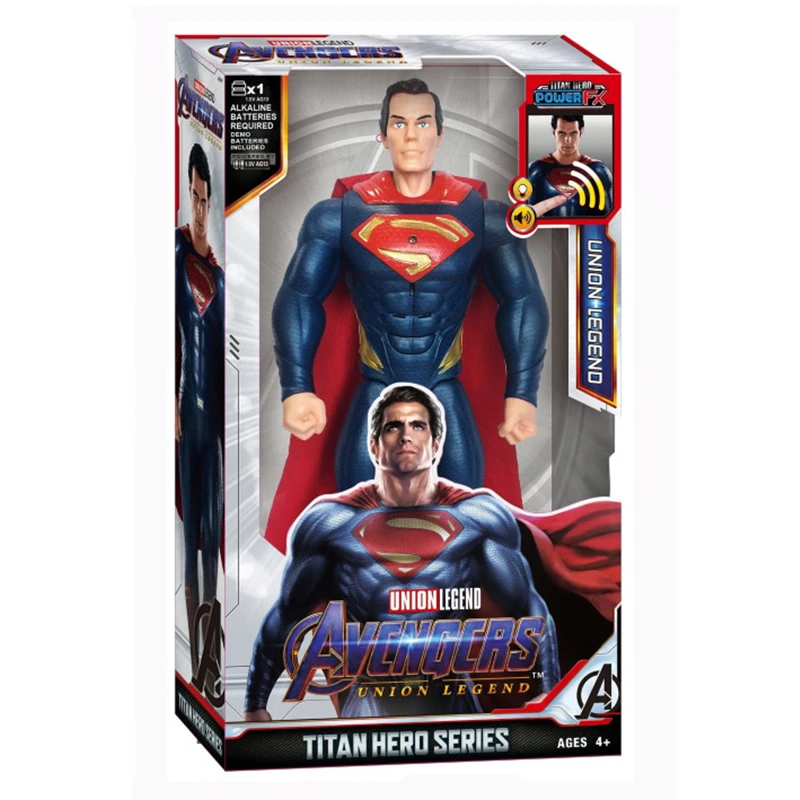 Figura de superhéroe de 30 cm, juguete de Thanos, Hulk, Spider-Man, Iron Man, Capitán América, Thor, Pantera Negra, con sonido y luz, figura de acción