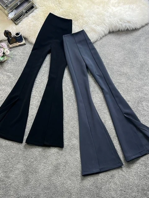 Pantalones informales de cintura alta para mujer, calzas elegantes de  trabajo que combinan con todo, color negro, para verano y primavera, 2023 -  AliExpress