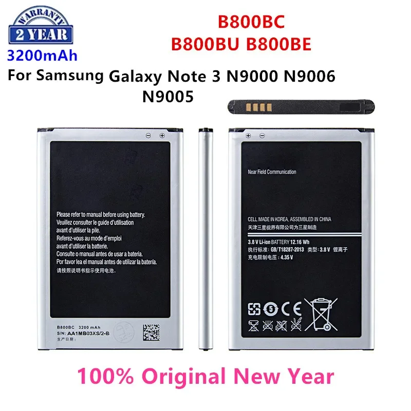 

100% Оригинальный B800BE B800BC B800BU аккумулятор для Samsung Galaxy Note 3 N900 N9002 N9005 N9006 N9008 сменный аккумулятор с WO