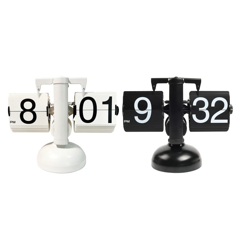 

Vintage Flip Page Clock Automatic Page Turning for Time Clocks Decor for Home Bedroom Office Desktop Decoration