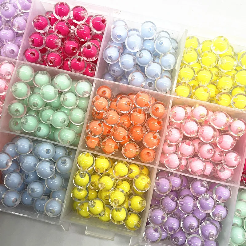 200 Perles Acryliques Baseball Jaune/blanc – Pour Création DIY – Thème Sport