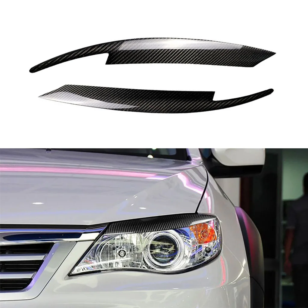 

2 Pcs Carbon Fiber Headlights Eyebrow Eyelids Trim Cover For Subaru Impreza WRX 10TH 2008-2011 Car Stickers Eyelids Trim Cover