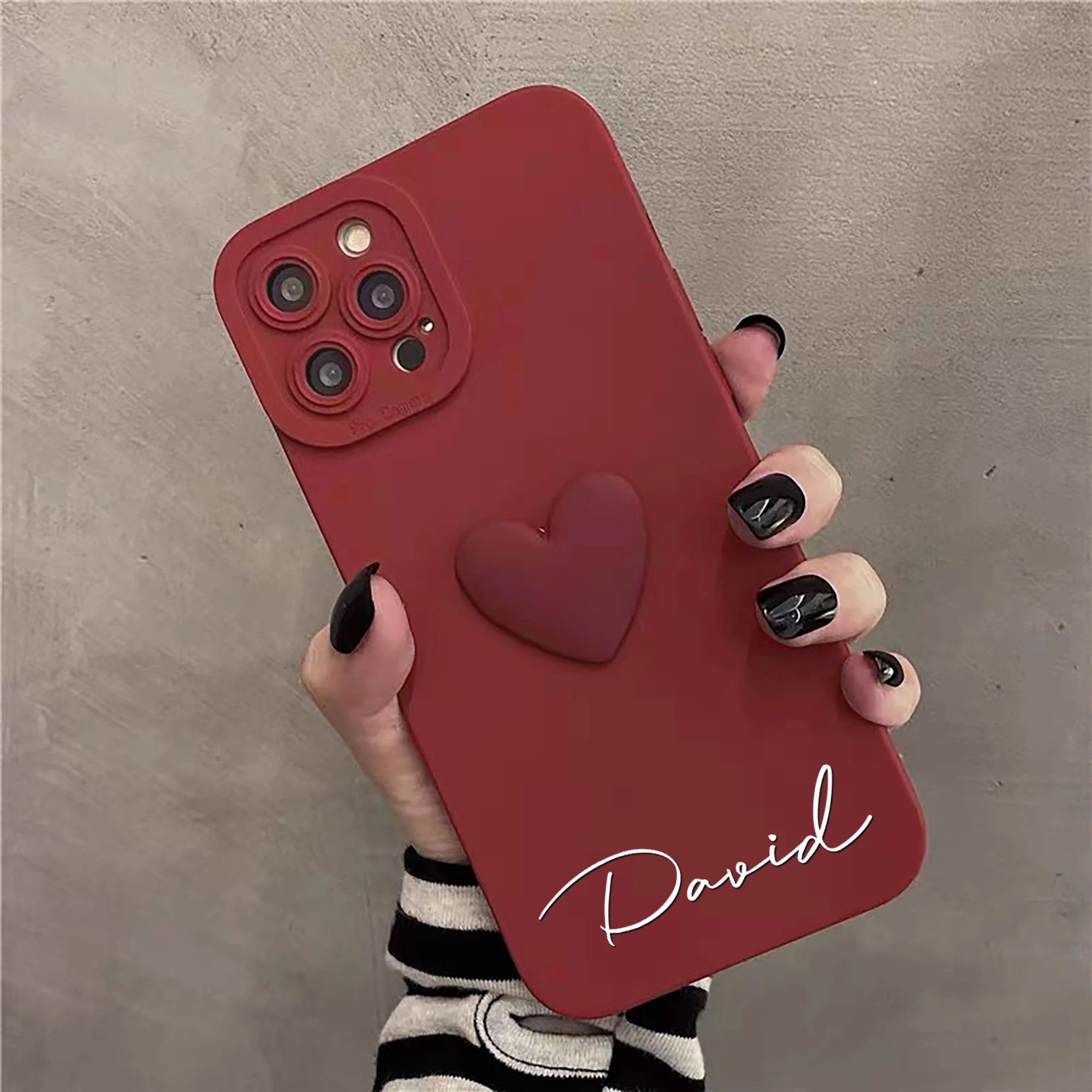 Personalized 3D Stereo Red Heart Customize Name Letters Hot Stamping thumbnail 5