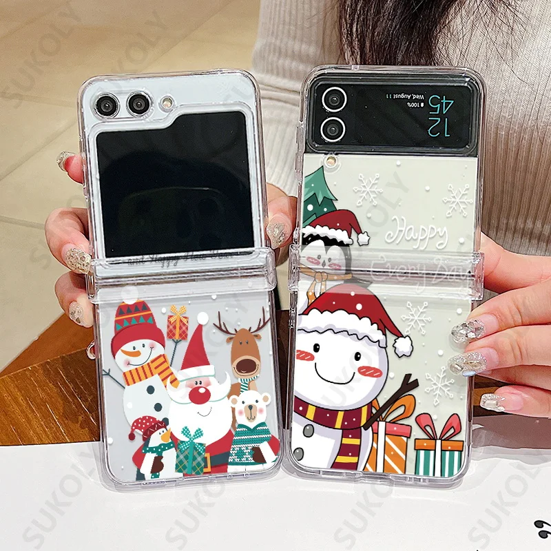 Christmas Pattern Shockproof Hard Folding Phone Case Cover