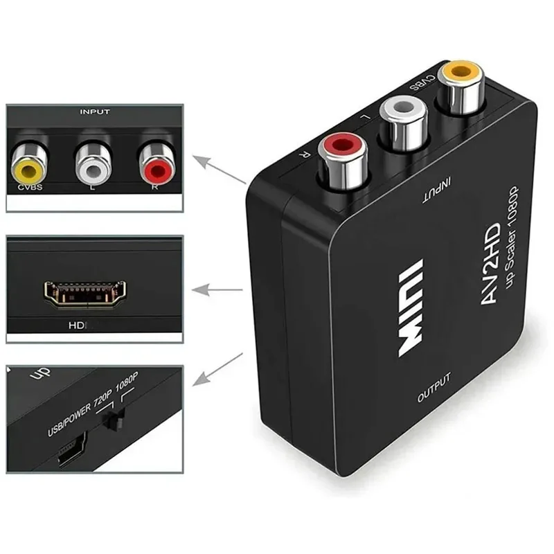 HD 1080P RCA AV To HDMI-compatible Adapter Converter HD 1080P RCA AV To HDMI-compatible Adapter Converter