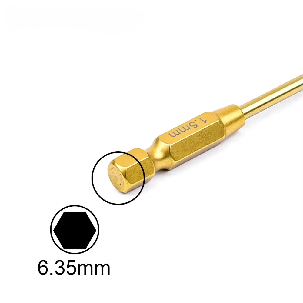 육각 렌치 전기 스크루 드라이버 도구, RC 모델 자동차용, 단단한 합금강 금속, 1.5mm, 2.0mm, 2.5mm, 3.0mm, 6.35mm