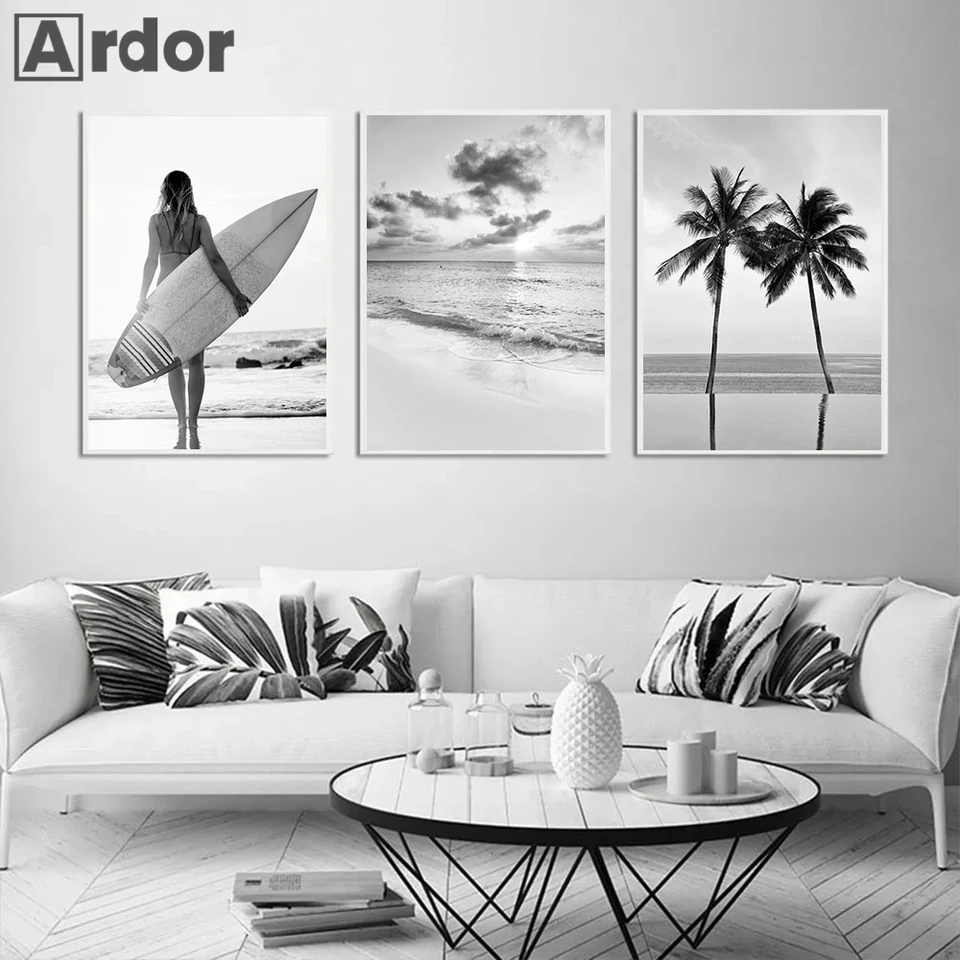 Canvas - Surfplanken liggend op het Strand langs de Zee - 40x30 cm Foto op Canvas