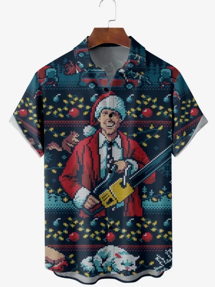 

Летняя модная повседневная Праздничная трендовая мультяшная Мужская рубашка с 3D принтом