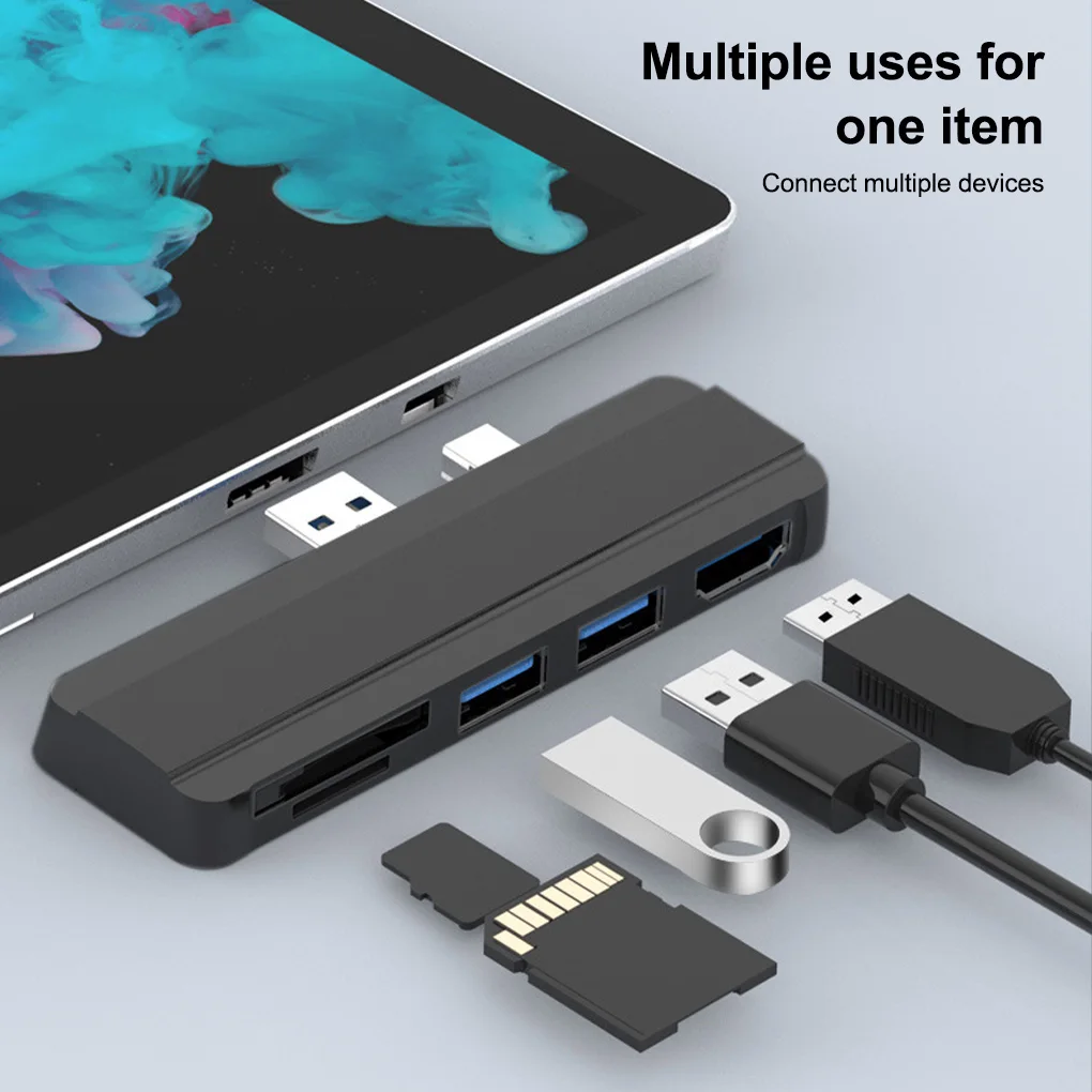 노트북 노트북용 휴대용 분배기 컨버터, USB 허브 독, HDMI 호환 USB3 0 어댑터, 멀티 포트 도킹 스테이션