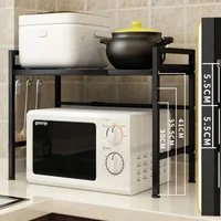 Étagères de rangement de cuisine de grande capacité, doublure de proximité de plat multicouche, étagère pour four à micro-ondes, conception peu encombrante, évaluation fonctionnelle 4