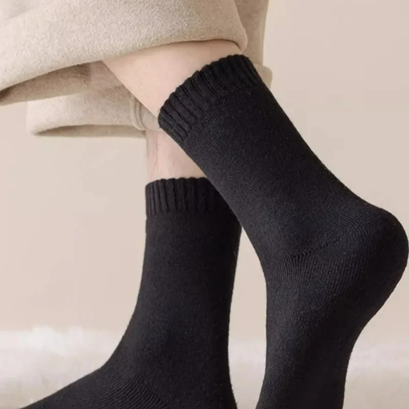 Cold Resistant Wool Socks Women Winter Warm Middle Cylinder Sock Freeze-proofing Socks Men Long-lasting High Elasticity Hosiery