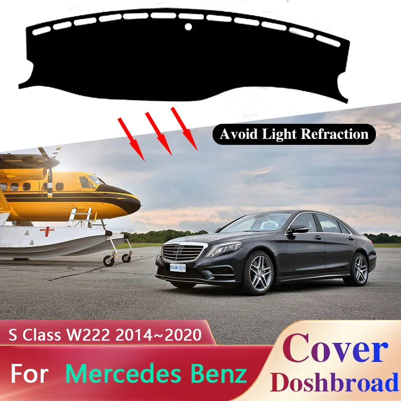 Armaturenbrett Abdeckung Bord Matte Teppich Dashmat für Mercedes Benz S  Klasse W222 C217 A217 2014 ~ 2020 2015 2016 2017 2018 2019 Sonnenschirm Pad