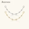 ANDYWEN 925 Sterling Silver Zircon CZ Chain Spare Parts Rock Punk Hoop Piercing Hoops Drop Earring Fine Jewelry Gift