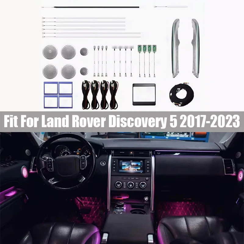 

Ambient Light Fit for Land Rover Discovery 5 2017 2018 2019 - 2023 Interior Light Saddle Radium Carved Speaker Cover Panel Set