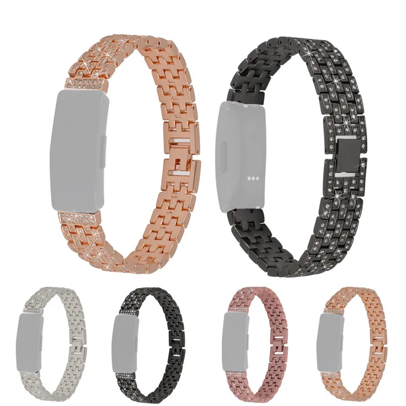 

Suitable Replacing Alloy Diamond Crystal Strap Compatible For FITBIT Inspire/HR Watch Strap Colorful Support Accessories