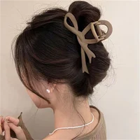 13CM Matte Hair Clips Vintage Ribbon Bow Hair Claws Crab Headwear Hairpins Shark Ponytail For Women Hair Accessories Barrettes - Image 3