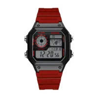 Digital 1200 Sport Electronic Unisex Watch Square LED Dial World Time Full Function Oak Series