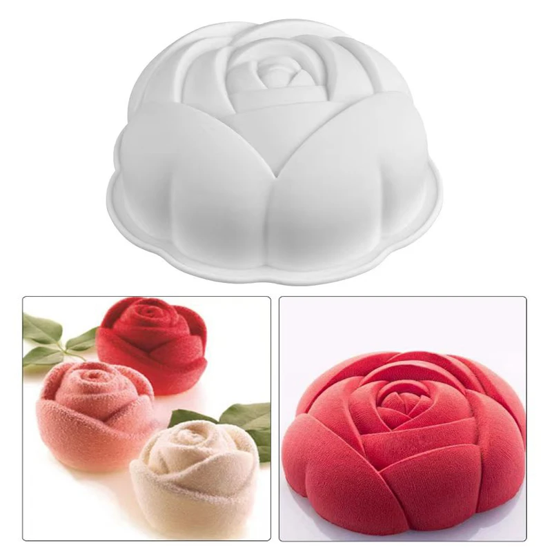 3d rose bloem heart siliconen bakvorm voor gebak cakebakvorm siliconen bakvorm snoep bakvormen bakvormen| |