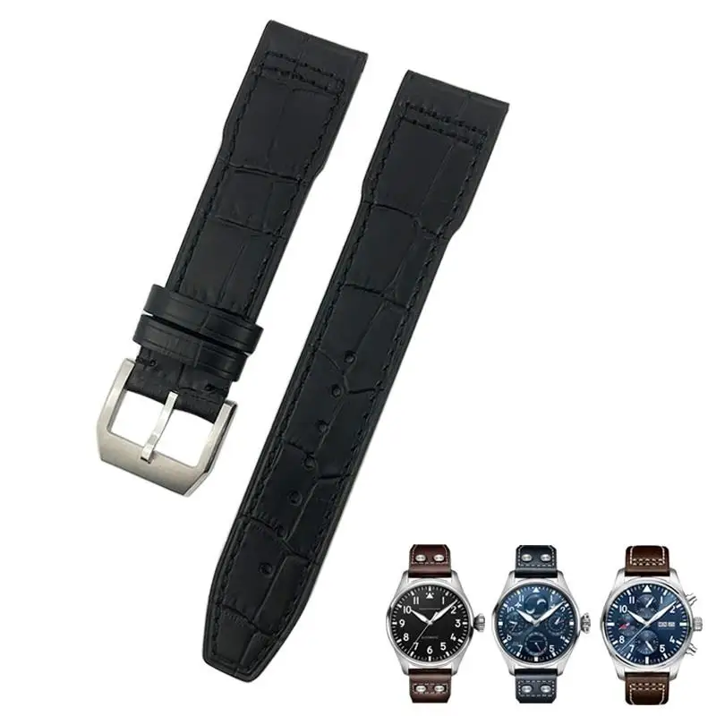 SCHIK 22mm 21mm 20mm Watchband Genuine Leather Fit for IWC Big Pilot Strap Pilot's Watch Band Bracelets Accessories Men tools