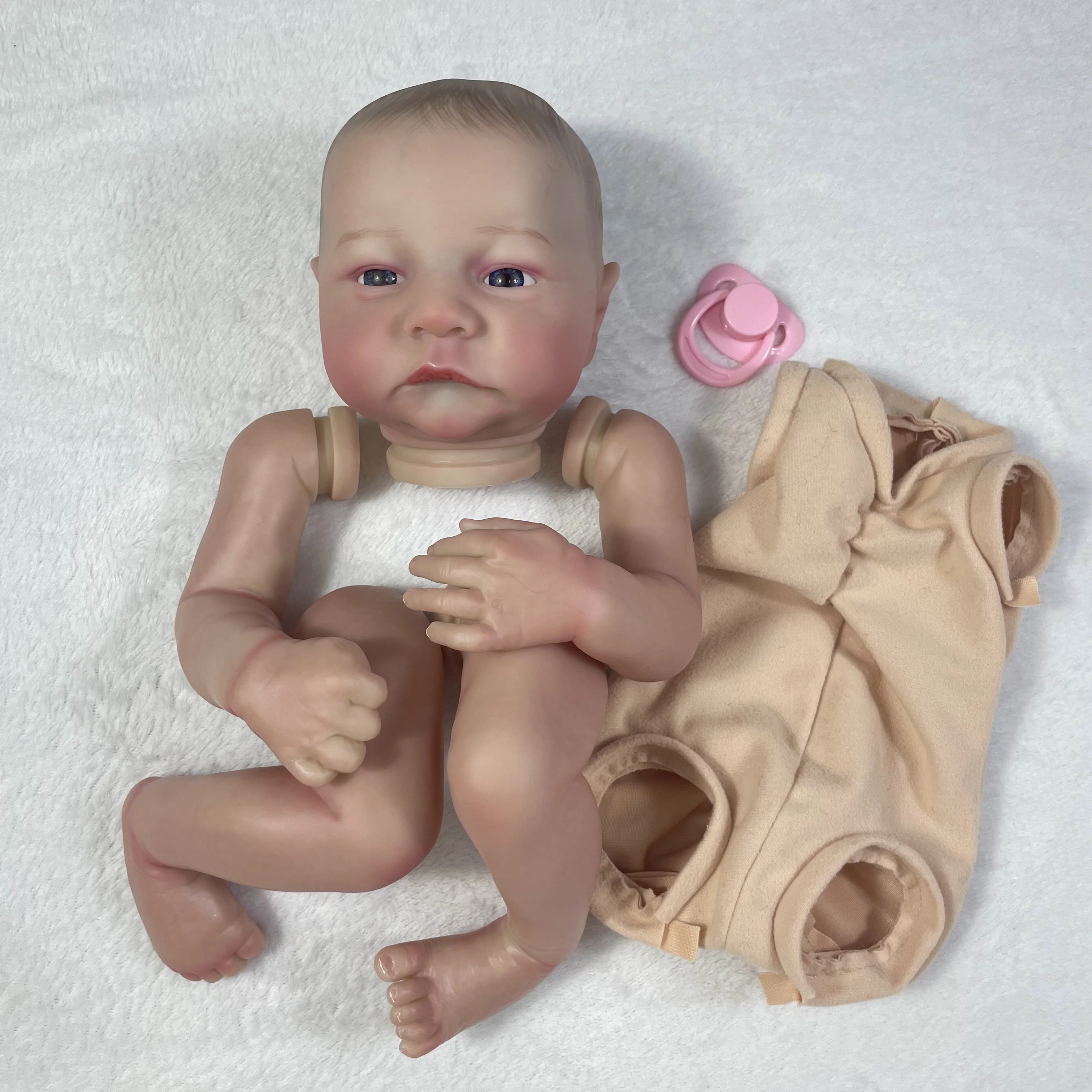 Lifelike 19-Inch Reborn Doll Parts with 3D Painted Details and Cloth Body