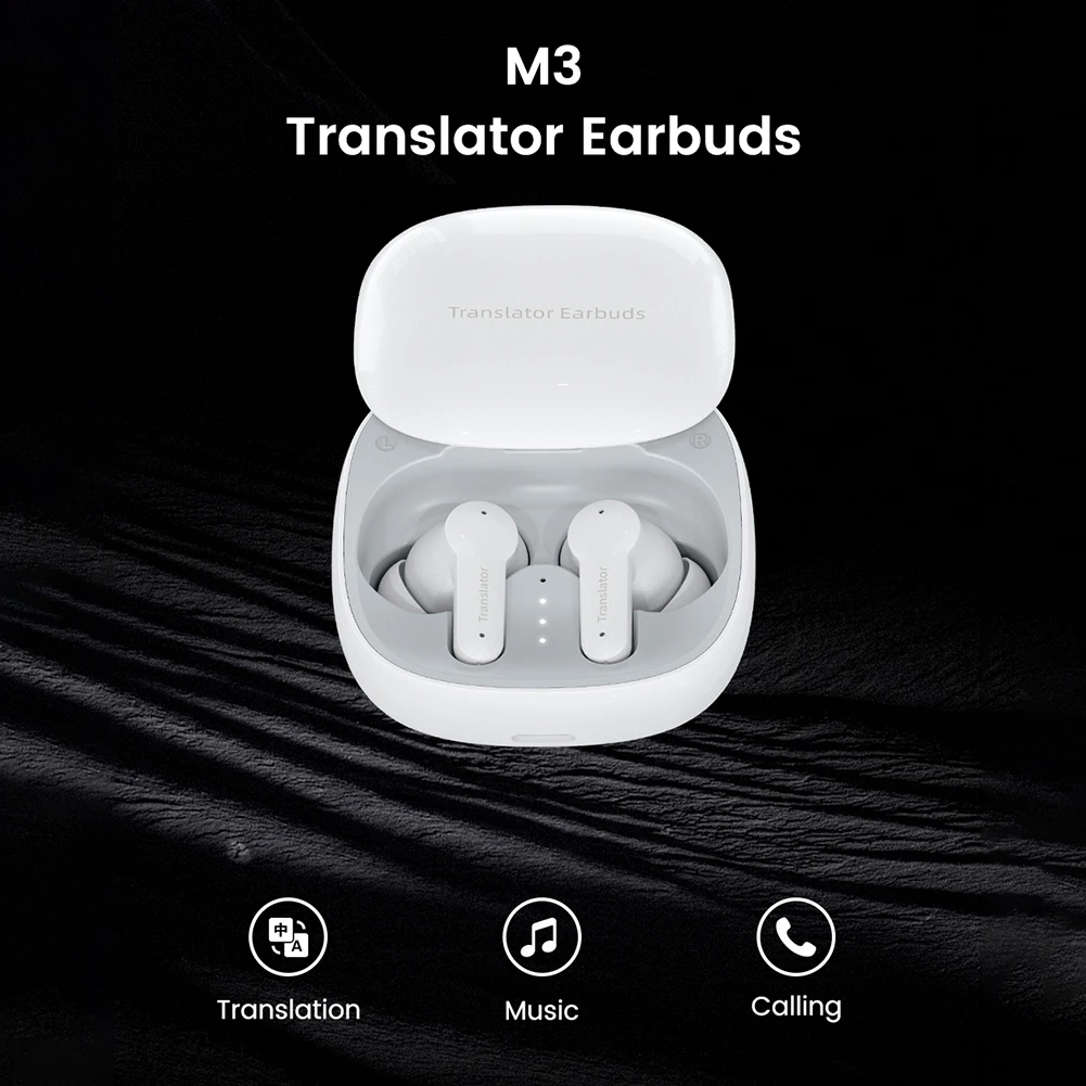 M3 Real-time Translator Headphones TWS In Ear Earbuds 144 Languages Translation Earphones Instant Smart Translate Headphones
