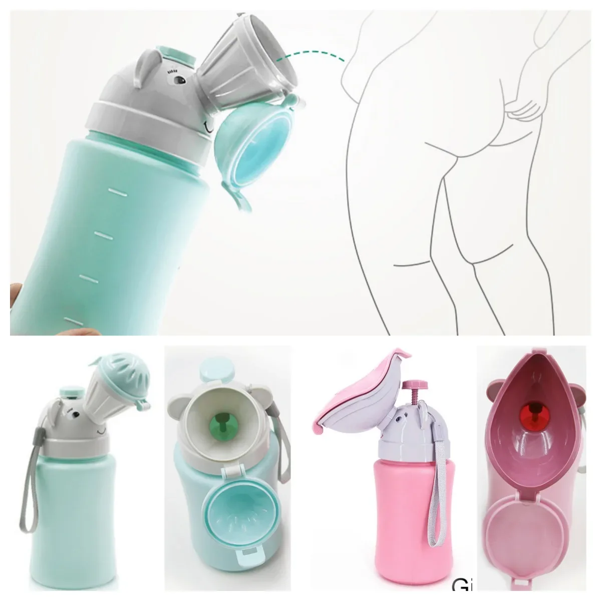 

Portable Baby Hygiene Toilet Urinal Boys Girls Pot Outdoor Car Travel Anti-leakage Potty Kids Convenient Training Cartoon