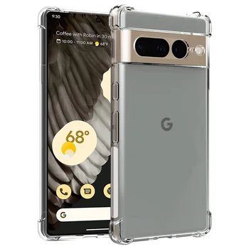 Luxury Transparent Phone Case For Google Pixel 7 pro TPU Bumper back cover Pixel 7 6 Pro 6A Clear Thin Anti-Fingerprint case