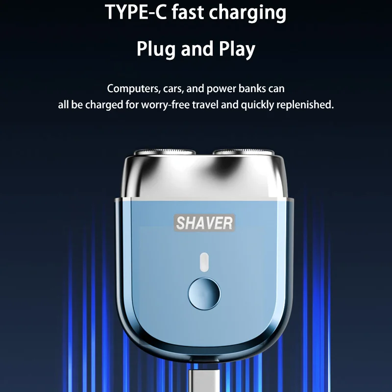 미니 양방향 자기 새로운 전기 면도기 충전식 오래 지속되는 면도기 선물 상자 휴대용 디지털 디스플레이 수염 면도기