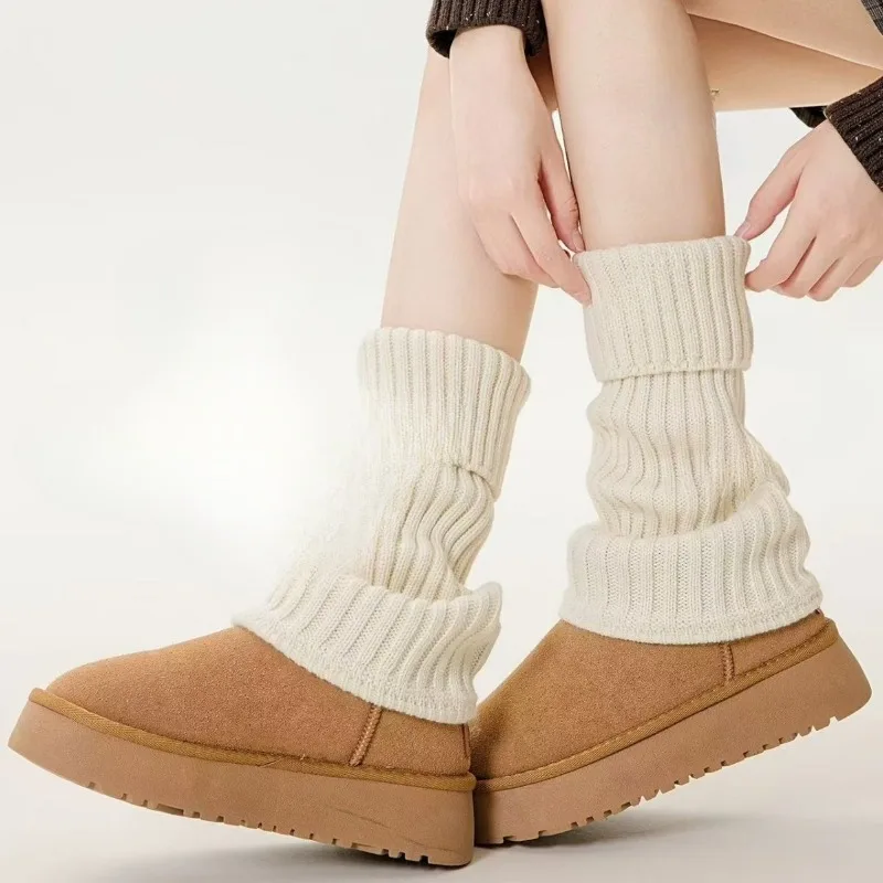 1 Pair Solid Color Leg Warmers for Women - Thermal Knee-High Socks for UGGs, Christmas Stockings, Winter & Casual Outfits